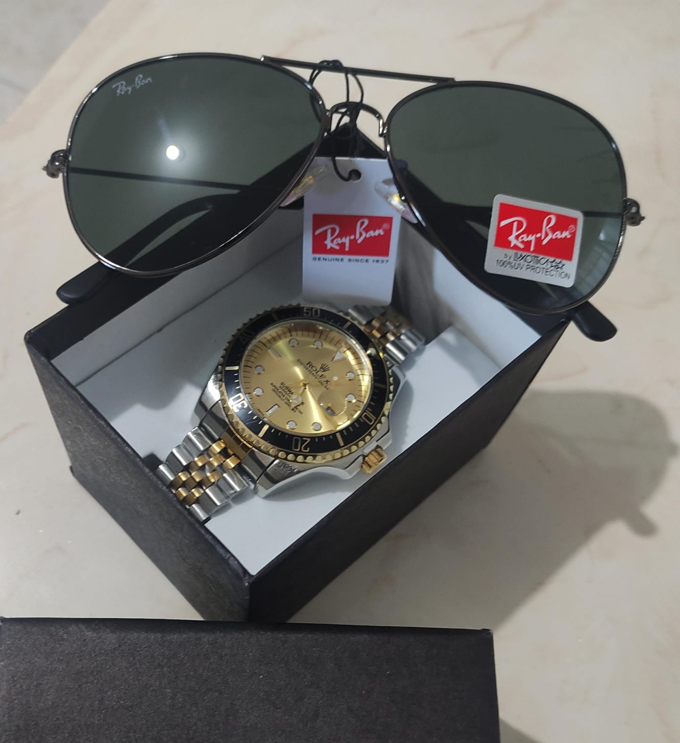 PROMOCIÓN - COMPRA 1 E LLEVA 2 [ 1x RELOJ SUBMARINER + 1x GAFAS RAYBAN TIPO PILOTO] Últimas unidades en stock